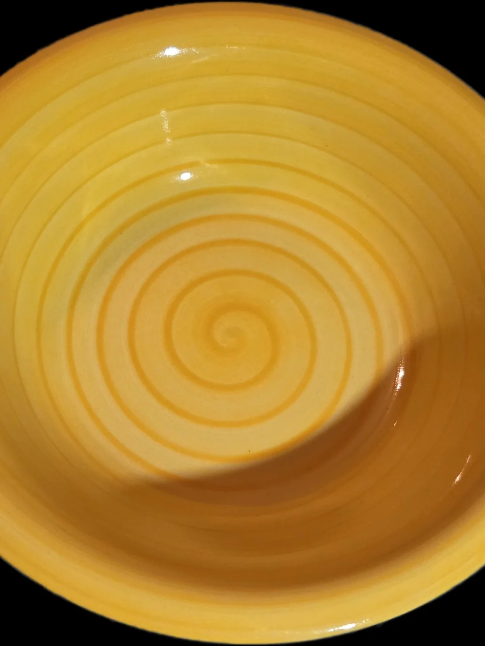 Sunshine Spiral Ceramic Serving Bowl - Yellow
